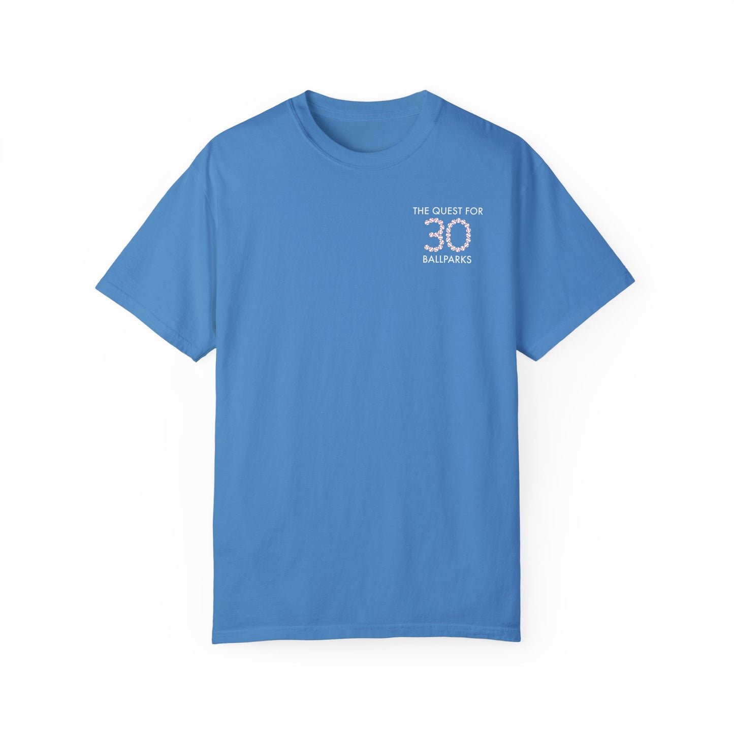 The Quest for 30 Ballparks T-Shirt (Check Off Your Ballpark Progress) | At The Ballpark Apparel