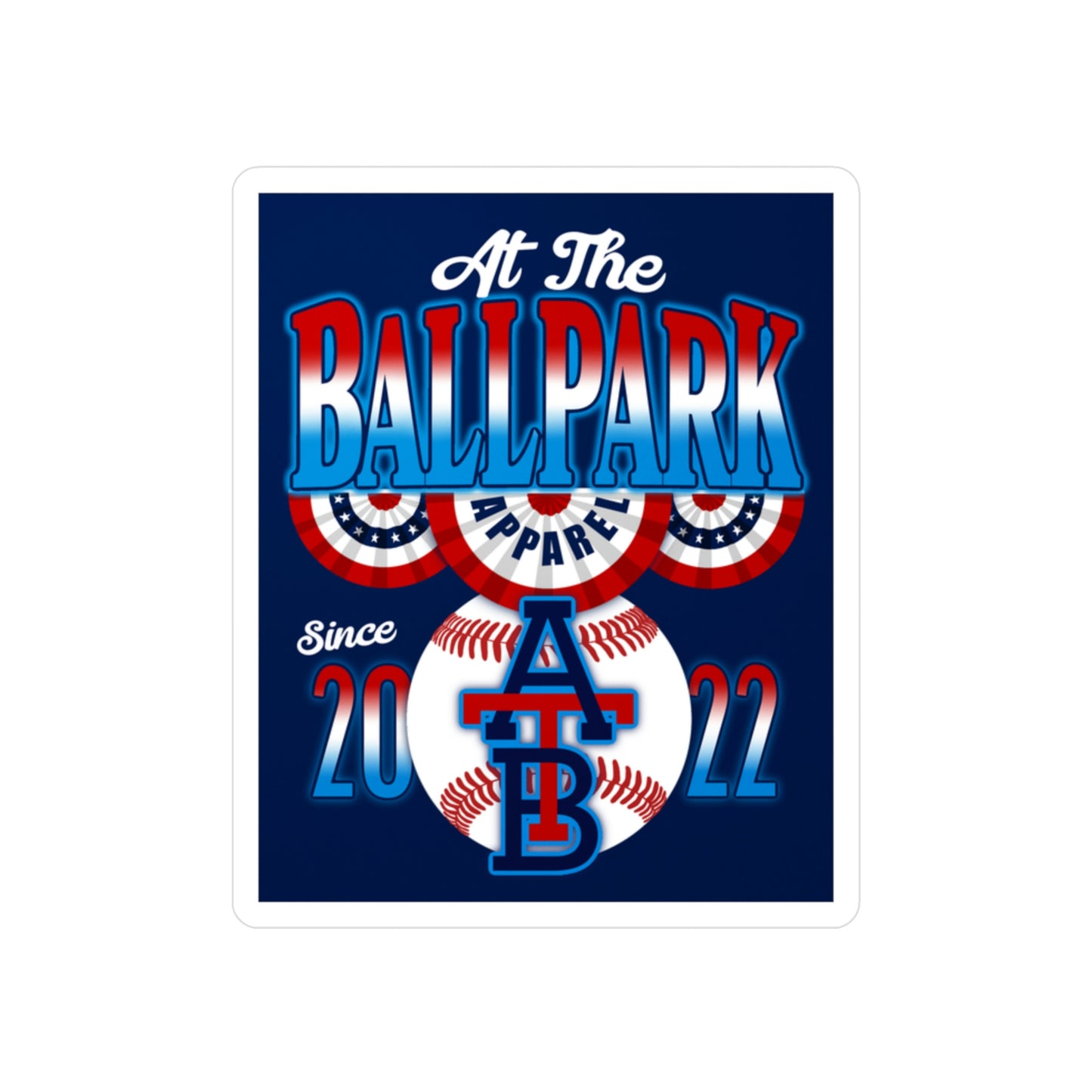 Vintage Stars and Stripes Sticker | At The Ballpark Apparel